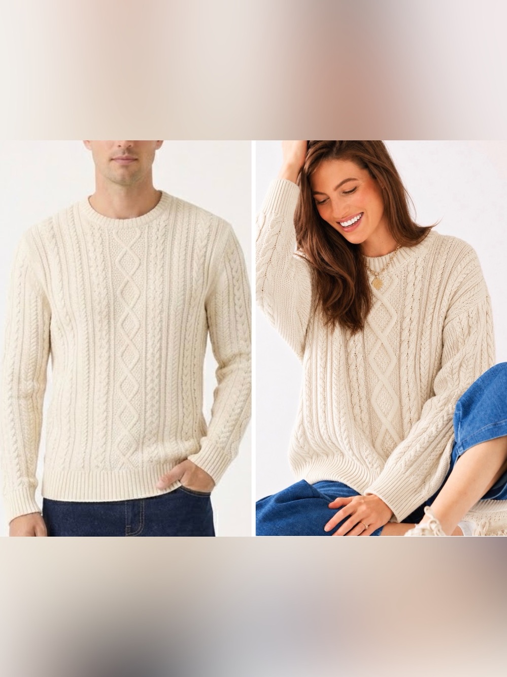 Amazon Essentials Mens/Unisex Cable Knit Fisherman Sweater M